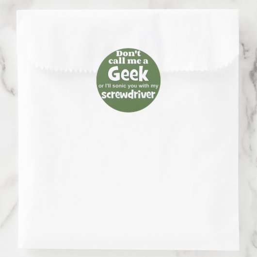 Geek schroevendraaier wf ronde sticker (Tas)