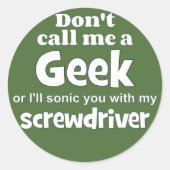 Geek schroevendraaier wf ronde sticker (Voorkant)