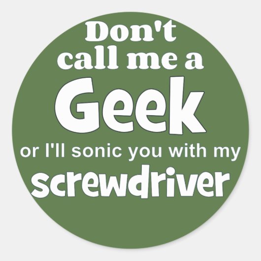Geek schroevendraaier wf ronde sticker (Voorkant)