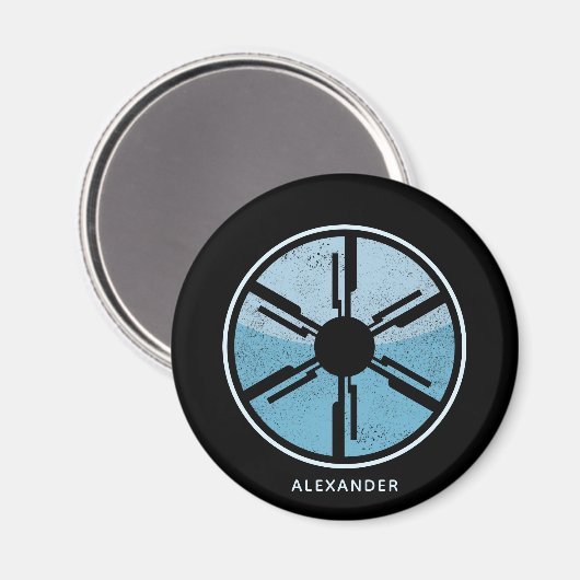 Geek Sci Fi Verdrietig Futuristische Ruimte Blauw  Magneet (Voorkant / Achterkant)