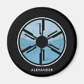 Geek Sci Fi Verdrietig Futuristische Ruimte Blauw  Magneet (Voorkant)