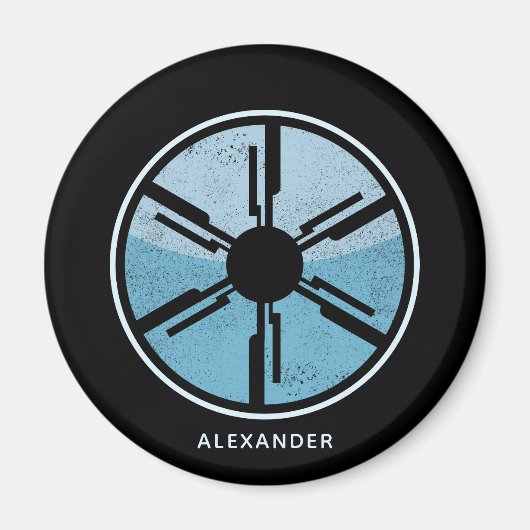 Geek Sci Fi Verdrietig Futuristische Ruimte Blauw  Magneet (Voorkant)