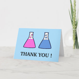 Geek Science Beaker Hearts Baby shower Bedankt