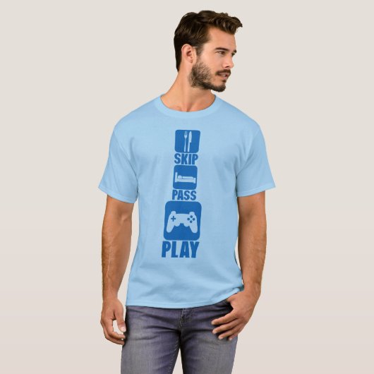 geek skip pass play many Games 2 T-shirt (Voorkant volledig)
