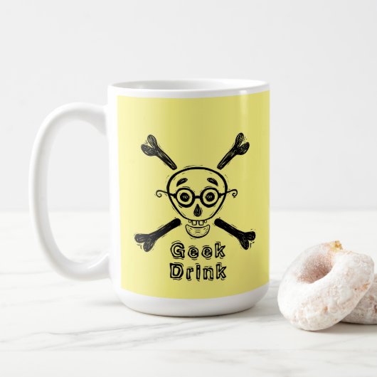 Geek Skull met gepersonaliseerde bril Koffiemok (Met donut)