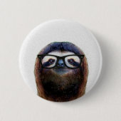 Geek Sloth Ronde Button 5,7 Cm (Voorkant)