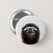 Geek Sloth Ronde Button 5,7 Cm (Voorkant /achterkant)
