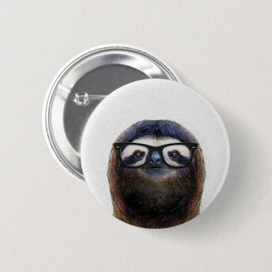 Geek Sloth Ronde Button 5,7 Cm (Voorkant /achterkant)