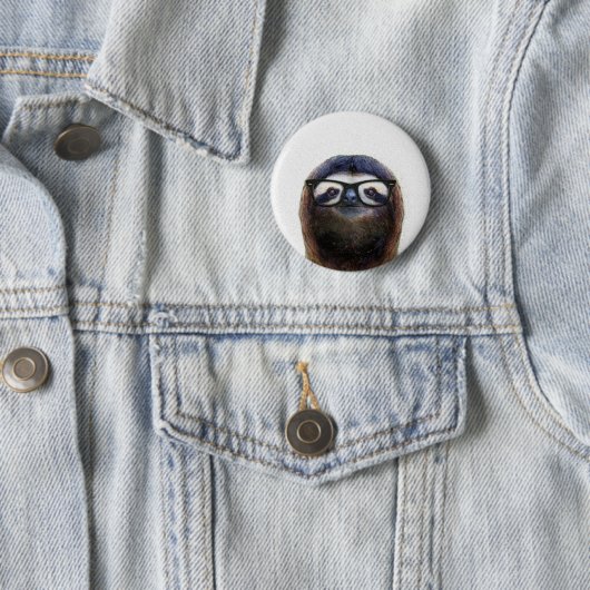 Geek Sloth Ronde Button 5,7 Cm (In situ)