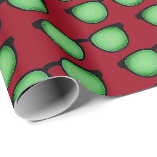 Geek Specs: Bril met Binaire Code Patroon Grappig Cadeaupapier (Rol Hoek)