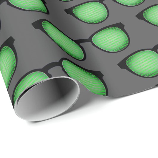 Geek Specs: Bril met Binaire Code Patroon Grappig Cadeaupapier (Rol Hoek)