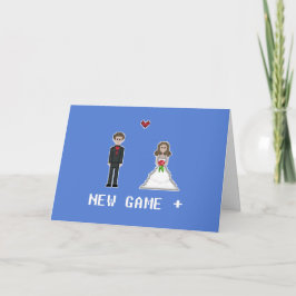 Geek Speler 1 en 2 Nieuwe Game Plus Bruid Groom Kaart