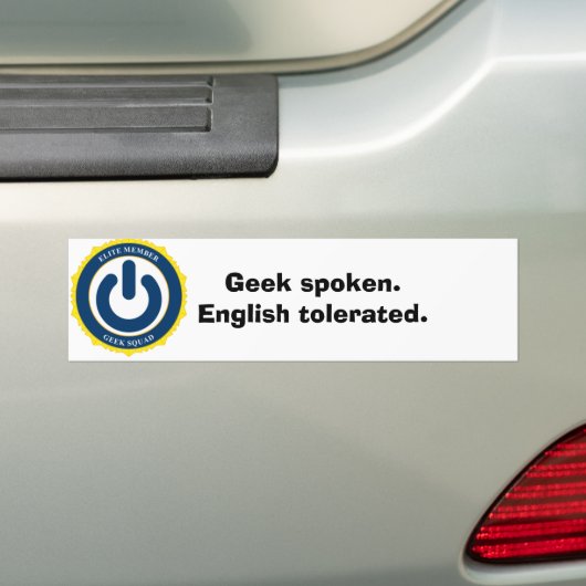 Geek sprak. Engels getolereerd. Bumpersticker (Op auto)