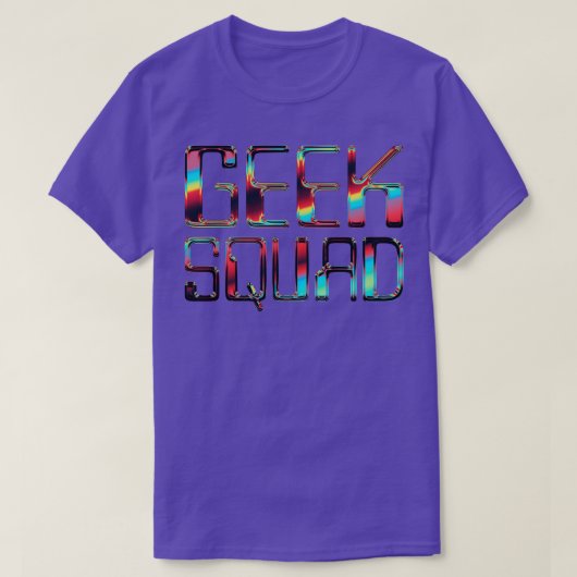 Geek Squad Retro Chrome Typografisch Ontwerp T-shirt (Design voorkant)