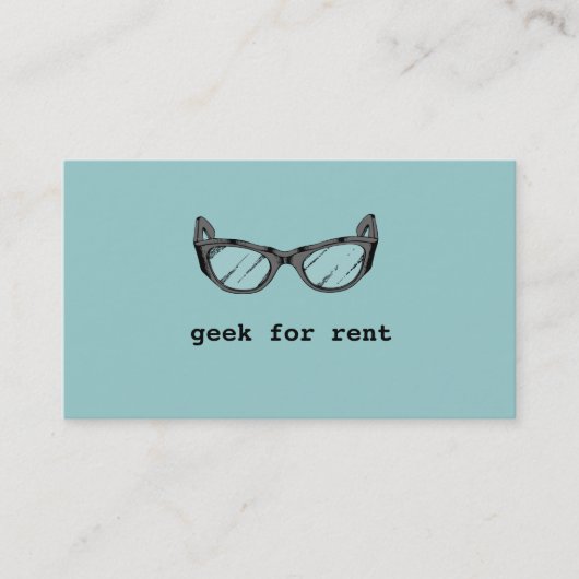 Geek voor Huur, Mobiel Visitekaartje van de Ontwik (Voorkant)