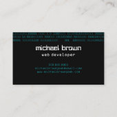 Geek Web Developer Computer Science Visitekaartje (Achterkant)