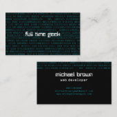 Geek Web Developer Computer Science Visitekaartje (Voorkant / Achterkant)