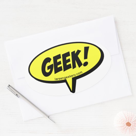 GEEK woord ballon Sticker (Envelop)