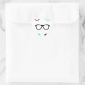 geekglazen blauwe geek hart sticker (Tas)