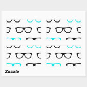 geekglazen blauwe geek rechthoekige sticker (Vel)