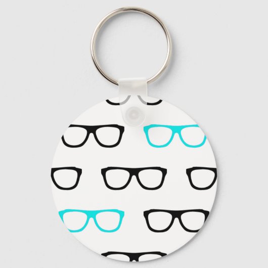 geekglazen blauwe geek sleutelhanger (Voorkant)