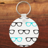 geekglazen blauwe geek sleutelhanger (Voorkant)