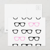 geekglazen roze geek briefkaart (Voorkant / Achterkant)