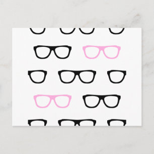 geekglazen roze geek briefkaart