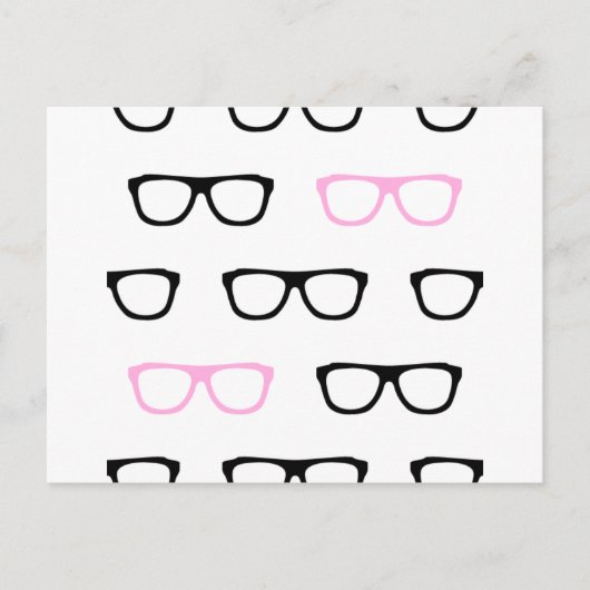 geekglazen roze geek briefkaart (Voorkant)