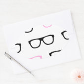 geekglazen roze geek ovale sticker (Envelop)