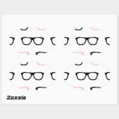 geekglazen roze geek ovale sticker (Vel)