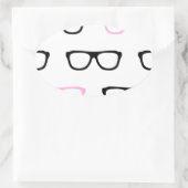 geekglazen roze geek ovale sticker (Tas)