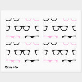geekglazen roze geek rechthoekige sticker (Vel)