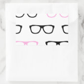 geekglazen roze geek rechthoekige sticker (Tas)