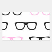 geekglazen roze geek rechthoekige sticker (Voorkant)
