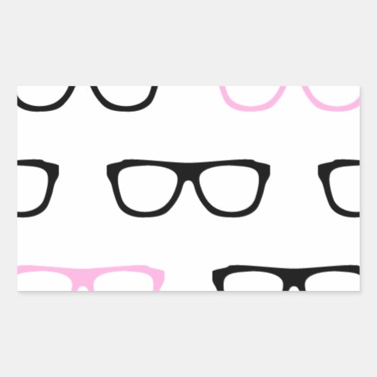 geekglazen roze geek rechthoekige sticker (Voorkant)