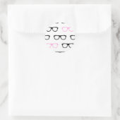 geekglazen roze geek ronde sticker (Tas)