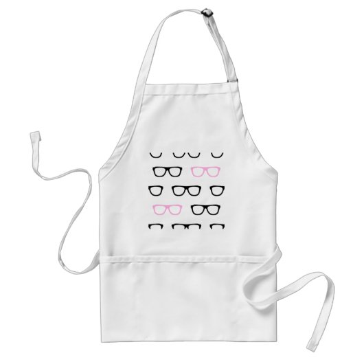 geekglazen roze geek standaard schort (Voorkant)