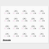 geekglazen roze geek sticker (Vel)