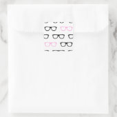 geekglazen roze geek vierkante sticker (Tas)