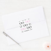 geekglazen roze geek vierkante sticker (Envelop)