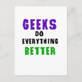 Geeks doet alles beter briefkaart (Voorkant)