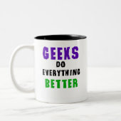 Geeks doet alles beter tweekleurige koffiemok (Links)