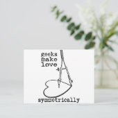 Geeks maken liefde symmetrisch briefkaart (Staand voorkant)