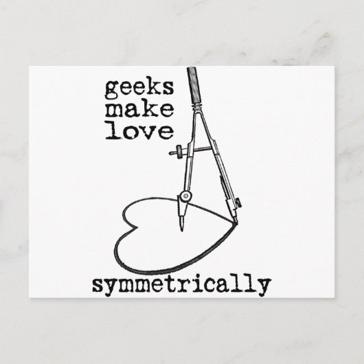 Geeks maken liefde symmetrisch briefkaart (Voorkant)