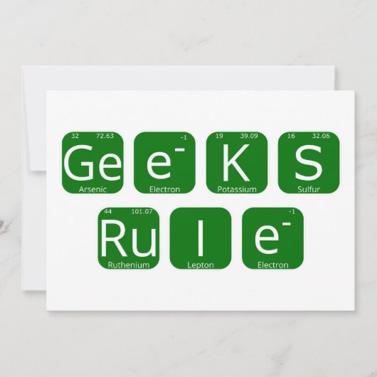 Geeks Regel Periodieke Tabelslogan Kaart (Voorkant)
