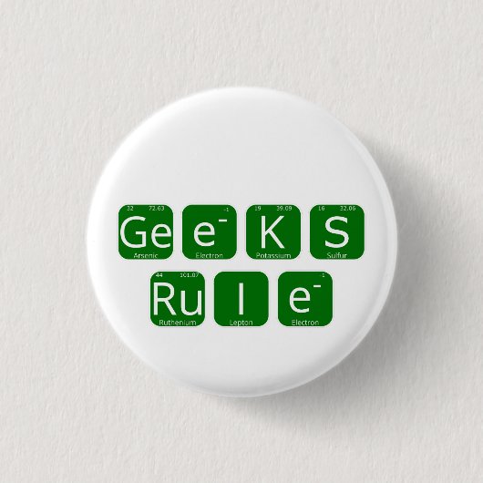 Geeks Regel Periodieke Tabelslogan Ronde Button 3,2 Cm (Voorkant)