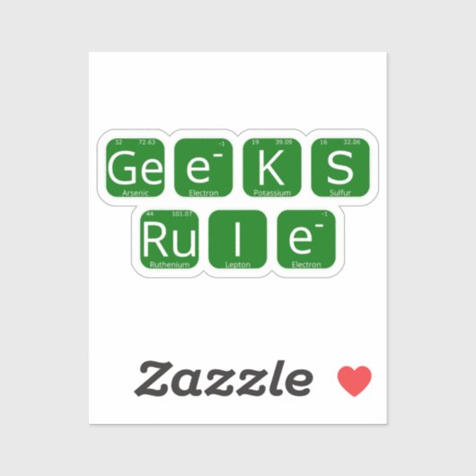 Geeks Regel Periodieke Tabelslogan Sticker (Vel)