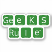 Geeks Regel Periodieke Tabelslogan Sticker (Voorkant)