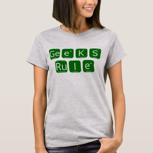 Geeks Regel Periodieke Tabelslogan T-shirt (Voorkant)